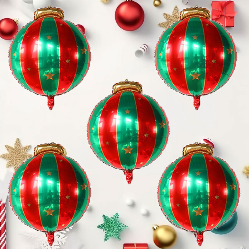 Party Event Supply Store - 5 adet Kırmızı Yeşil Noel Topu