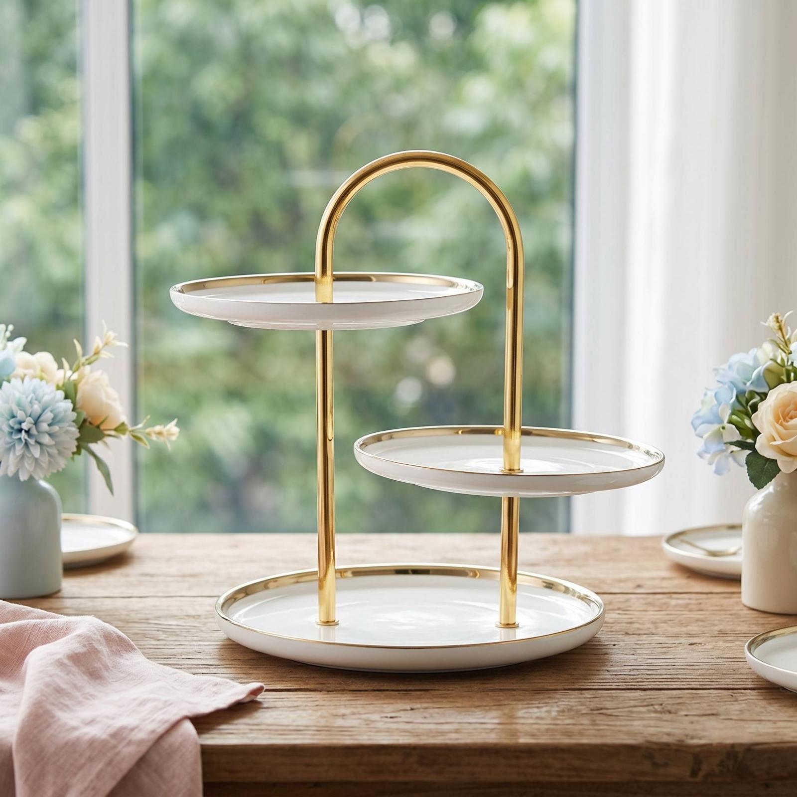 Cupcake Stand Tier - Saplı Katmanlı Stand Seramik Şekerleme Kek