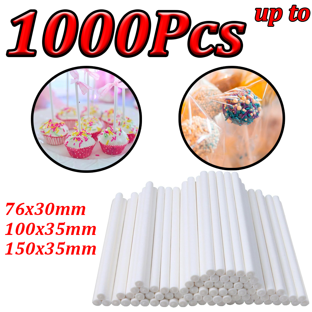 Cotton Candy Cone - 100-1000 Adet Kağıt Lolipop Çubuğu Düz