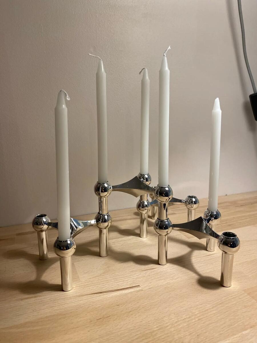 Centerpiece Stick - Metal Mumluk İskandinav Moleküler Yapı Altın