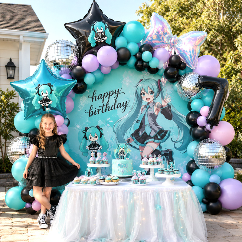 Balloon Arch Kit - Hatsune Miku Sanal Şarkıcı Balon Kemeri