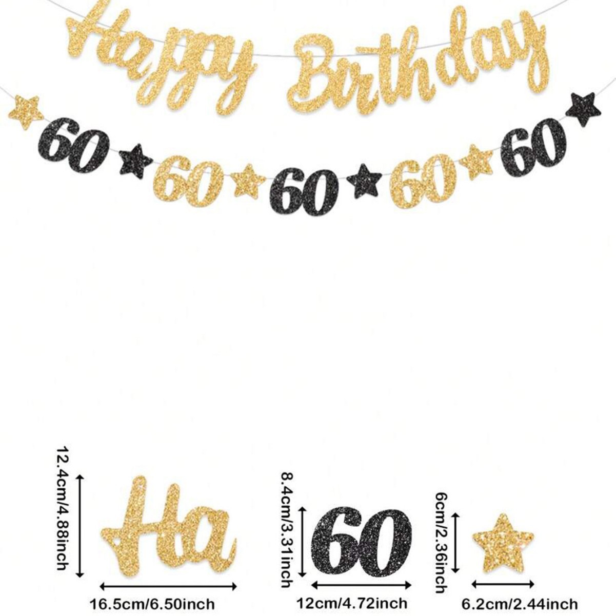 Siyah ve Altın 60. Doğum Günü  - Party Banner Gold incelemesi ve fiyatı