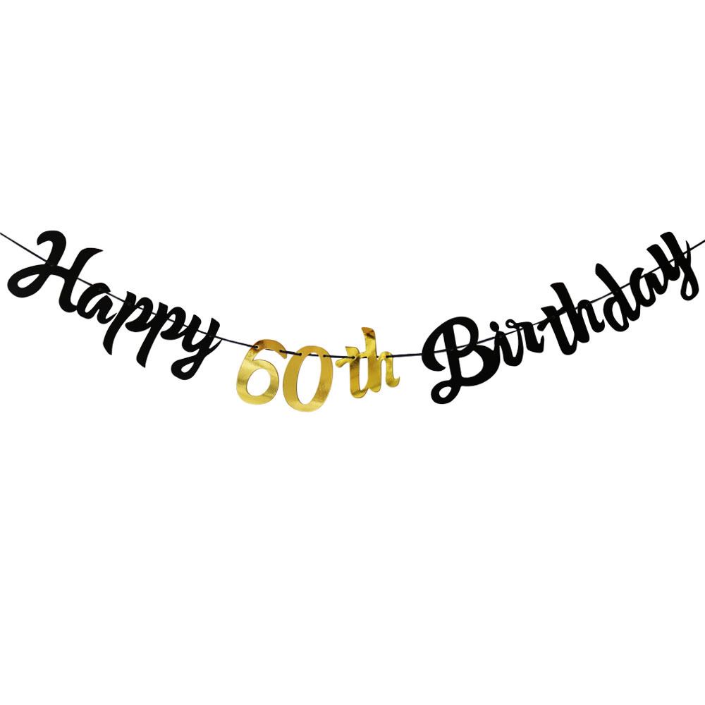 Siyah ve Altın 60. Doğum Günü  - Party Banner Gold incelemesi ve fiyatı