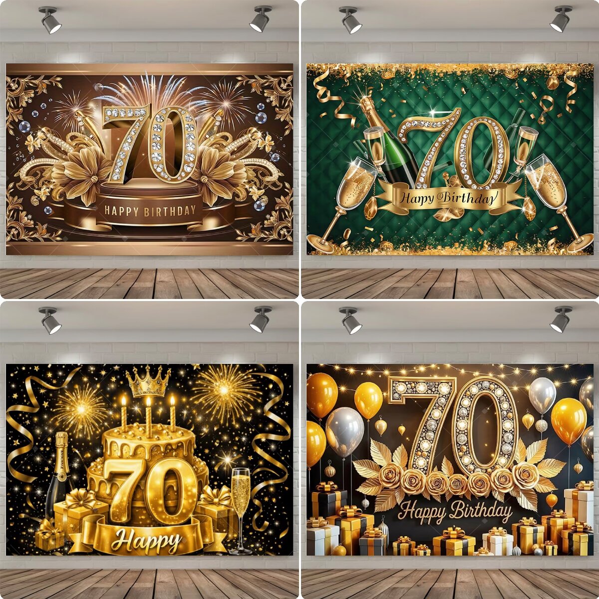 Mutlu 70. Doğum Günü Arka Plan - Party Banner Gold incelemesi ve fiyatı